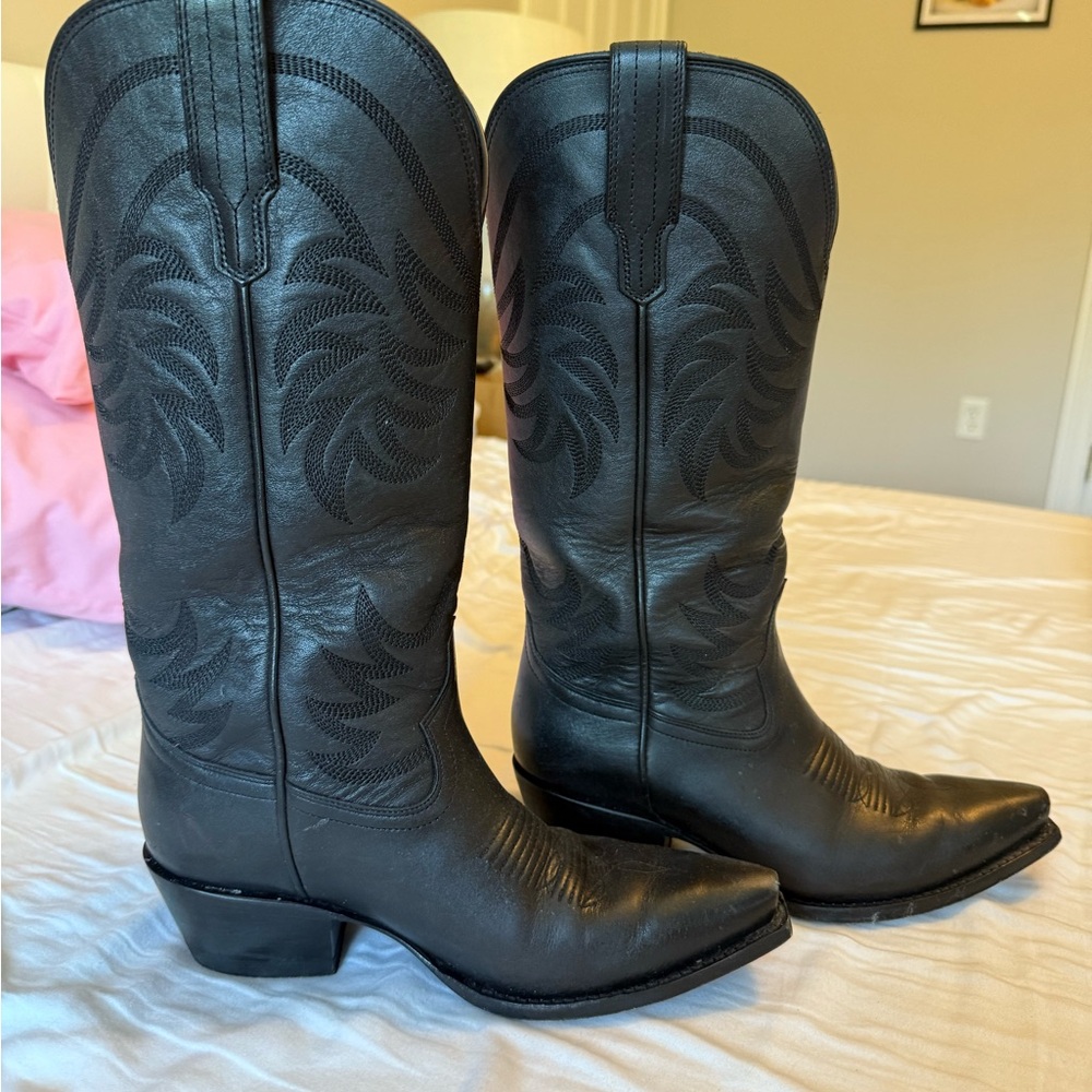 Black Leather Cowboy Boots Tecovas